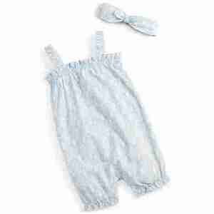 First Impressions Pineapple Stamps Printed Romper & Headband, 2 Piece